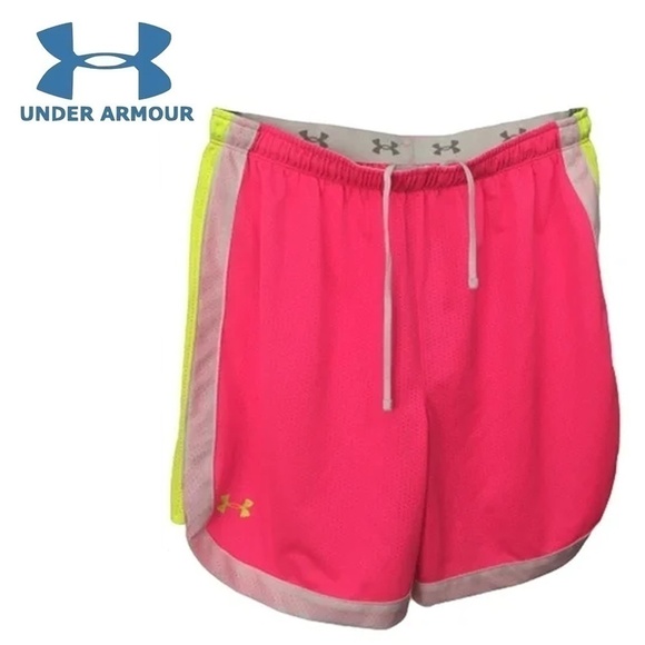 Under Armour Retro Neon Athletic Track Shorts Colour Block Y2K NWT - Picture 1 of 9